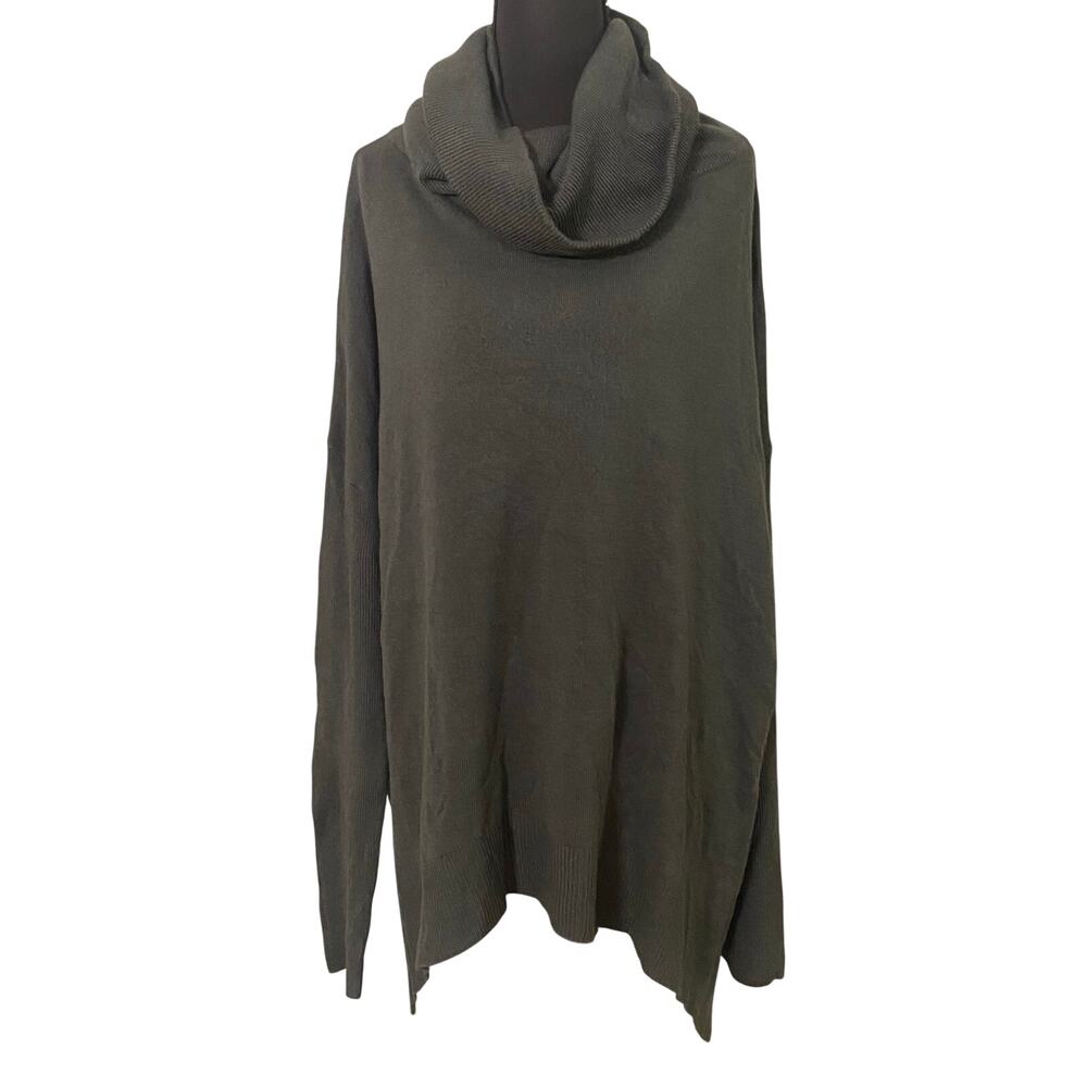 NWT Susina XL Oversized Cowl Neck Poncho Sweater Green Dolman Sleeve Lagenlook